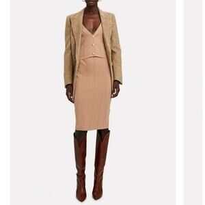 L'AGENCE Jessica Tan Ribbed Knit Midi Pencil Skirt High Waist NWT Size XS Small